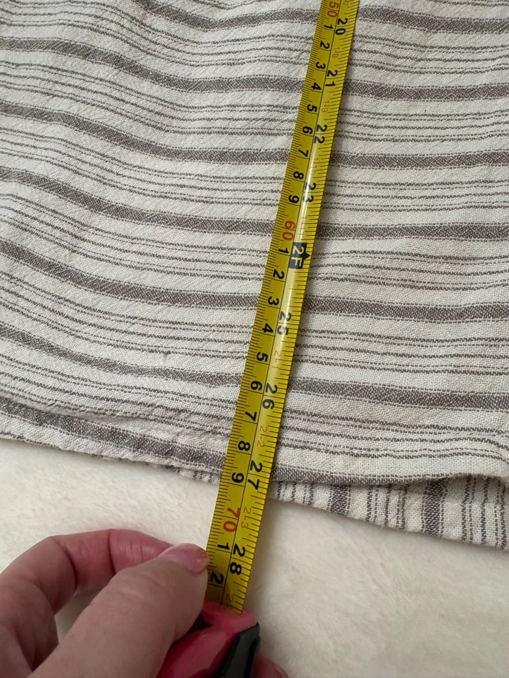 For Cynthia Linen Blend Hooded Zip Vest medium Striped Lagenlook Coastal Boho - Picture 7 of 8